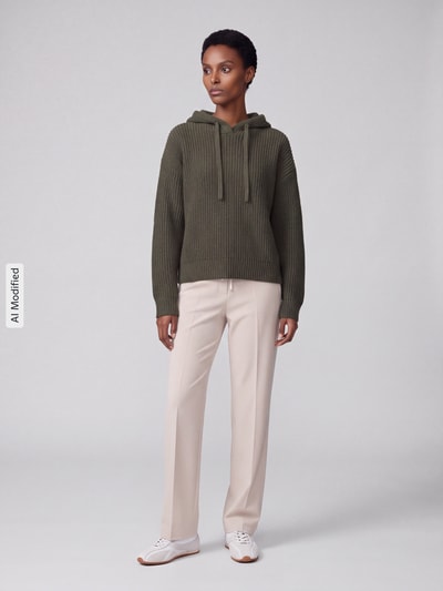 VERO MODA Regular Fit Pullover mit Kapuze und Tunnelzug Dunkelgruen 1
