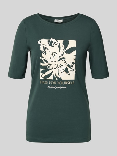 s.Oliver RED LABEL Regular Fit T-Shirt aus Baumwoll-Mix Dunkelgruen 2