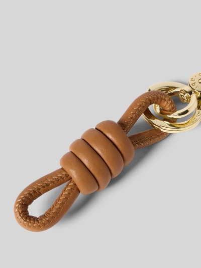 Abro Brelok do kluczy ze skóry naturalnej z wyhaftowanym logo Koniakowy 2