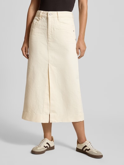 BOSS Fließendes Jeansrock aus Baumwoll-Lyocell-Mix Modell 'SEMAIRE' Offwhite 4