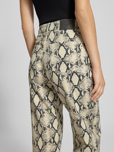 JJXX Wide Leg Hose im 5-Pocket-Design Modell 'SARAH AOP TOKYO' Beige 3