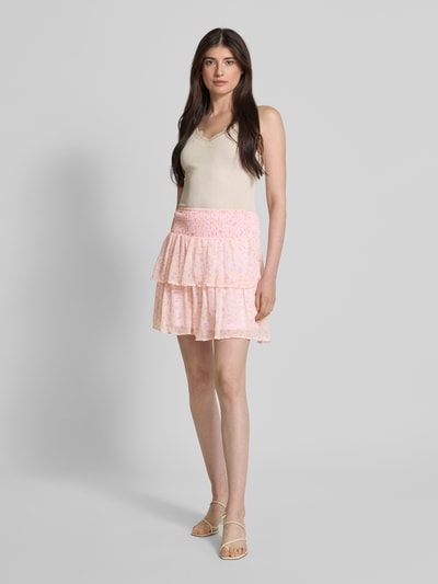 Vero Moda Ausgestellter Mini-Rock mit Allover-Muster Modell 'SMILLA' Hellrosa 1