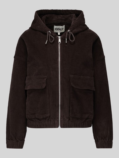 ONLY Regular Fit Bomberjacke aus Baumwoll-Mix Modell 'KENZIE' Schoko 1