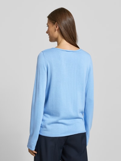 s.Oliver RED LABEL Regular Fit Strickpullover aus Baumwoll-Viskose-Mix Hellblau 5