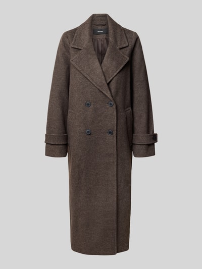 VERO MODA Wollmantel mit doppelreihiger Knopfleiste Schoko Melange 2