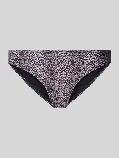Produktfoto, Bikini-Slip mit elastischem Bund Modell 'BAOMI' von Pieces, Damen, Optik:Allover-Muster, Bundabschluss: Elastisch, grau-schwarz