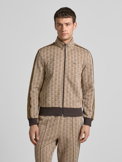 Lacoste Regular Fit Sweatjacke mit Baumwoll-Anteil Beige 4