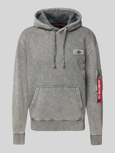 Alpha Industries Hoodie met ritszak op de mouw Lichtblauw - 2