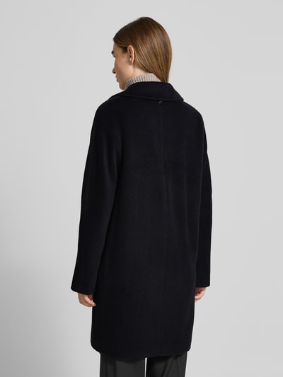 Marc Cain Regular fit lange jas van scheerwolmix met alpaca Zwart - 5