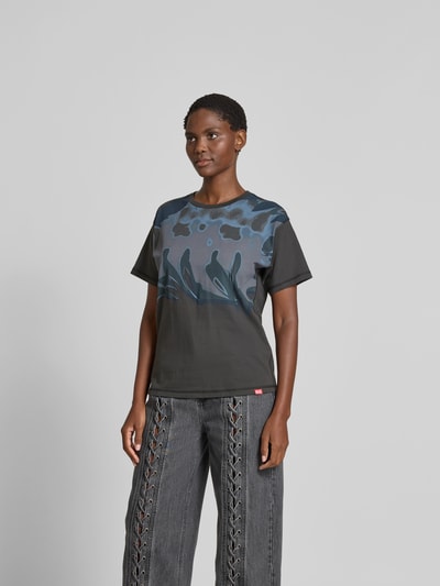 Diesel Regular Fit T-Shirt mit Motiv-Print Dunkelgrau 4