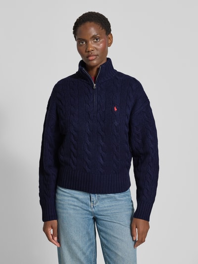 Polo Ralph Lauren Schipperstrui van wolmix met kasjmier Marineblauw - 4