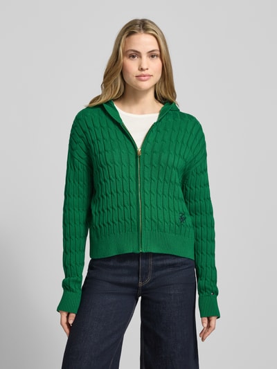 Tommy Hilfiger Comfort fit gebreid jack van puur katoen, model 'CALICO' Groen - 4