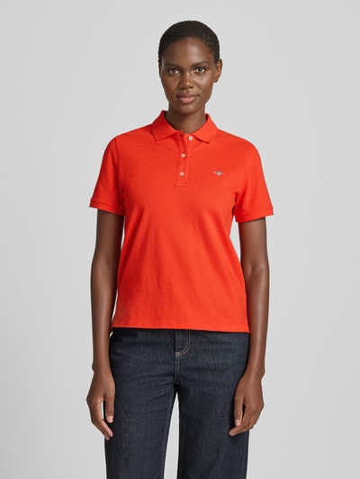 GANT Poloshirt mit Logo-Stitching und Polokragen Hellrot 4