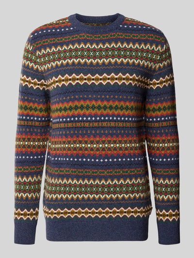 Barbour Pullover mit Jacquardstruktur Marine Melange 1