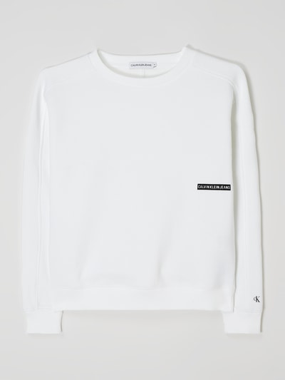 Calvin Klein Jeans Sweatshirt mit Logo Weiss 1