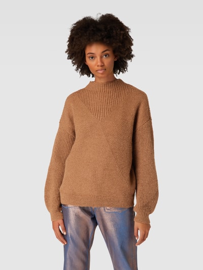 Only Gebreide pullover met structuurmotief, model 'ALISA' Camel - 4