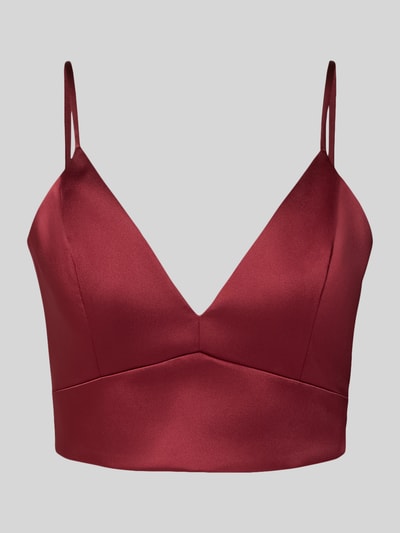 Jake*s Cocktail Top krótki z dekoltem w kształcie serca Bordowy 2