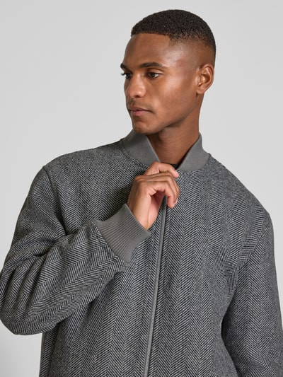 SELECTED HOMME Regular fit bomberjack van wolmix, model 'JENS' Middengrijs - 3