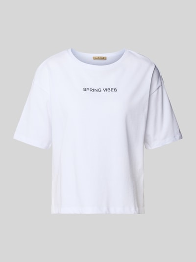 Smith and Soul Boxy fit T-shirt met stitching en ronde hals Wit - 2