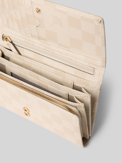 Produktfoto, Portemonnaie mit Label-Applikation Modell 'europa' von JOOP! in Beige mit Karomuster, Hauptfach mit Druckknopfverschluss, diverse Fächer, strukturierte Oberfläche