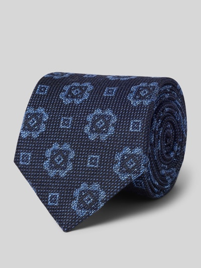 REAL GUYS Krawat z mieszanki wełny z naszywką z logo (8,5 cm) Granatowy 1