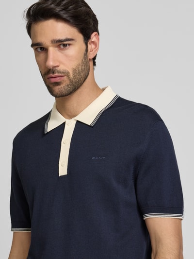 Gant Slim Fit Poloshirt mit Label-Stitching Marine 3