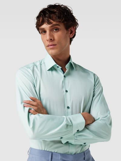 OLYMP Level Five Body fit zakelijk overhemd met kentkraag, model 'NEW YORK' Groen - 3