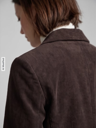 VERO MODA Loose Fit Longblazer mit steigendem Reverskragen Modell 'NORA' Schoko 3