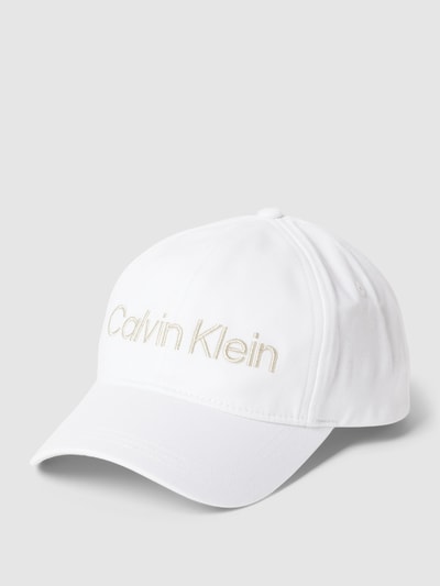 CK Calvin Klein Base Cap mit Label-Stitching Weiss 1