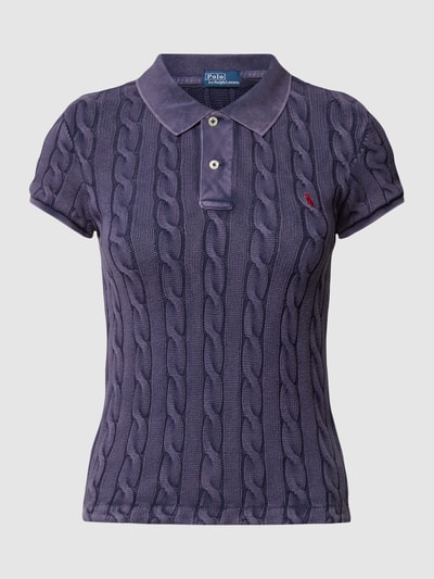 Polo Ralph Lauren Poloshirt mit Zopfmuster Modell 'POLO' Marine 2