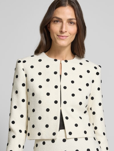Marc Cain Regular fit blazer met haakjessluiting en ronde hals Wit - 3
