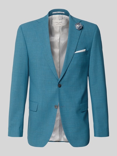 Carl Gross Slim Fit 2-Knopf-Sakko aus Viskose-Mix Petrol 2
