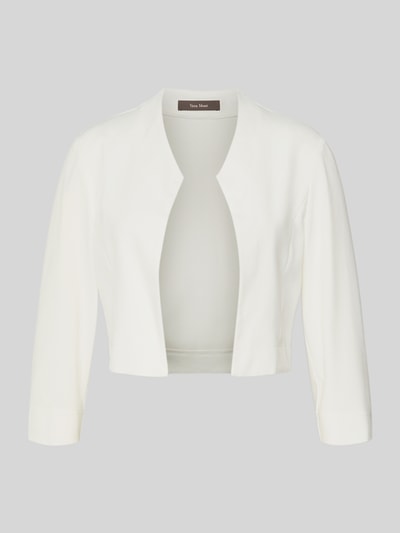 Produktfoto, Bolero mit open voorkant van Vera Mont, wit, materiaalmix met stretch, recht model, sportmanchet, ruglengte maat 36: 42 cm