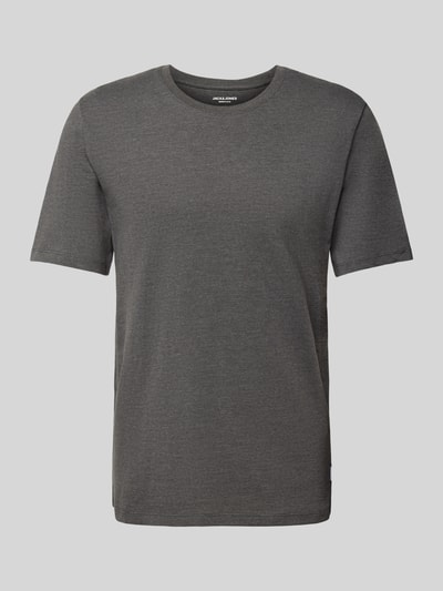 Jack & Jones T-shirt met geribde ronde hals Antraciet gemêleerd - 2