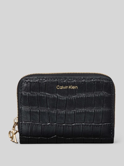 CK Calvin Klein Portemonnaie aus echtem Leder Black 1