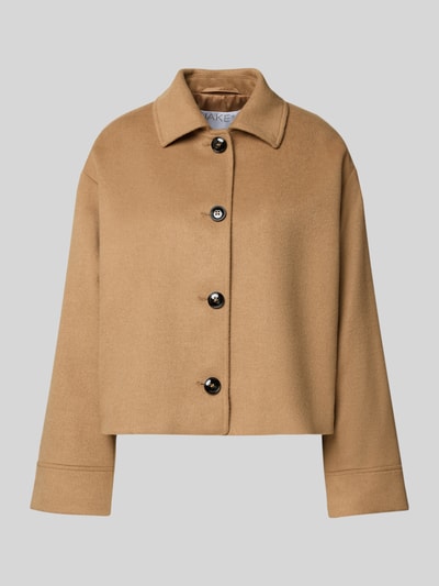 Jake*s Collection Kurtka o kroju relaxed fit z dodatkiem wełny i wykładanym kołnierzem Camel 2