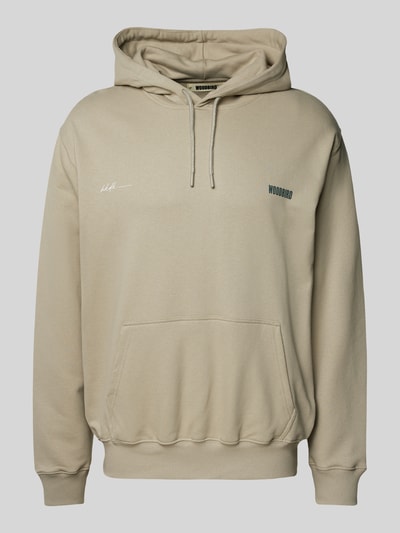 WOODBIRD Hoodie met labelprint, model 'PACS' Beige - 2