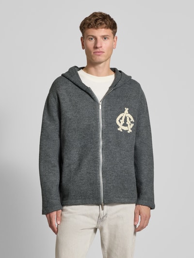 ANOTHER COTTON LAB Strickjacke mit Kapuze Hellgrau 4