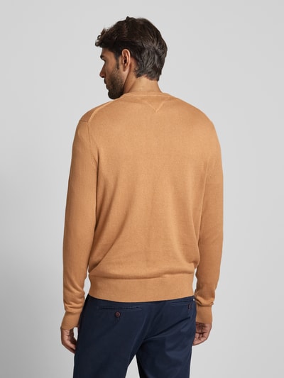 CK Calvin Klein Sweter z dzianiny z wyhaftowanym logo model ‘PIMA’ Camel 5