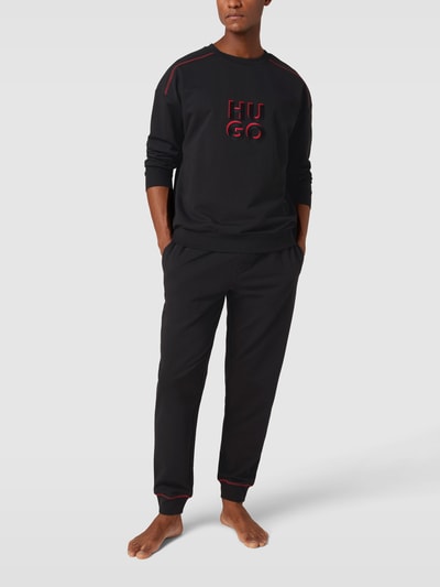 HUGO CLASSIFICATION Sweatpants mit Label-Details Modell 'Monologo Pants' Black 1