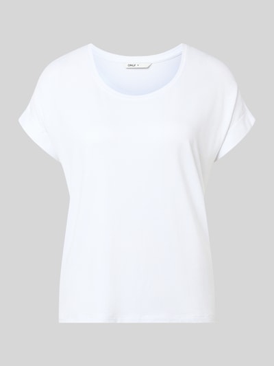 Produktfoto, białe Regular Fit T-Shirt aus Viskose-Mix Modell 'MOSTER' od Only, damska koszulka, gładka tekstura