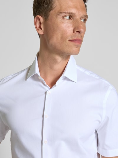 Jake*s Slim Fit Kurzarmhemd mit Knopfleiste Weiss 3