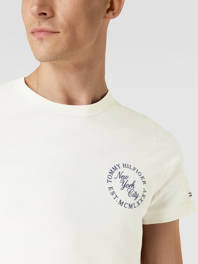 Tommy Hilfiger T-Shirt mit Label-Print Modell 'CIRCLE' Offwhite 3