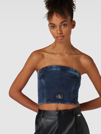 Calvin Klein Jeans Top bandażowy z efektem denimu Jeansowy niebieski 3