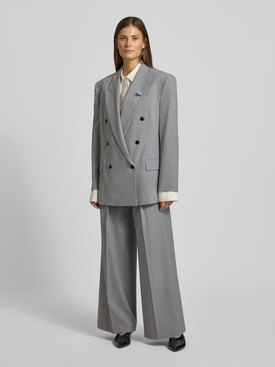 HUGO Regular fit lange blazer met broche, model 'ANTEGI' Lichtgrijs gemêleerd - 1