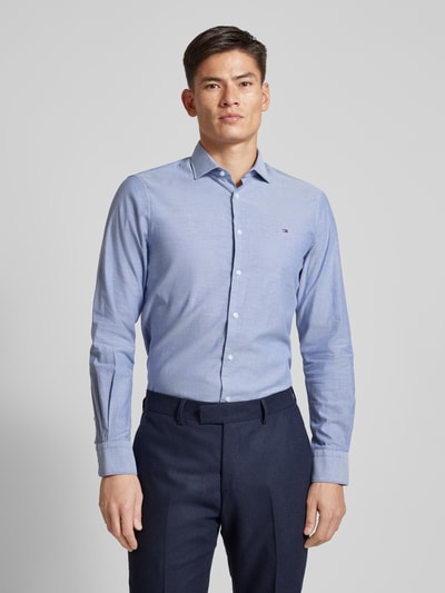 Tommy Hilfiger Tailored Slim Fit Business-Hemd mit Knopfleiste Royal 4