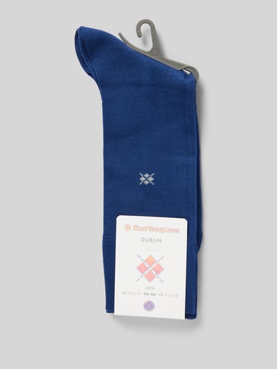 Burlington Socken mit Label-Print Modell 'Dublin' Royal 3