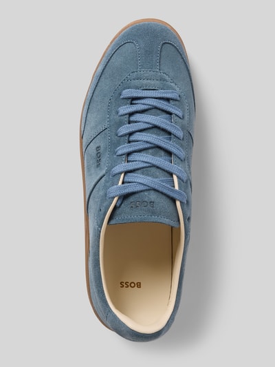 BOSS Lage sneakers van echt leer, model 'BRENTA' Jeansblauw - 3