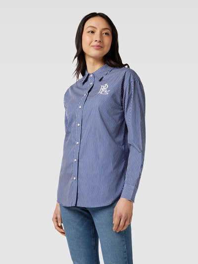 Lauren Ralph Lauren Overhemdblouse met streepmotief, model 'KOTTA' Blauw - 4