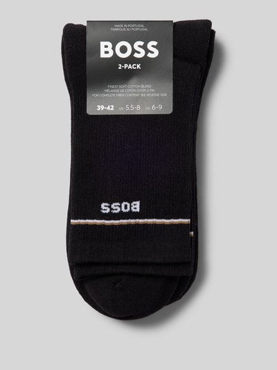 BOSS Socken mit Label-Stitching Modell 'Iconic' im 2er-Pack Black 3